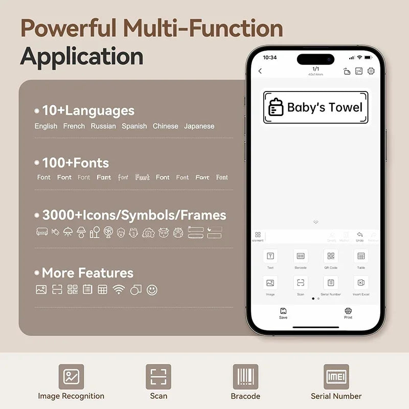 Niimbot D110 Portable Mini Printer Thermal Adhesive Sticker Label Printer Inkless Pocket Label Maker UV Printer For Mobile Label