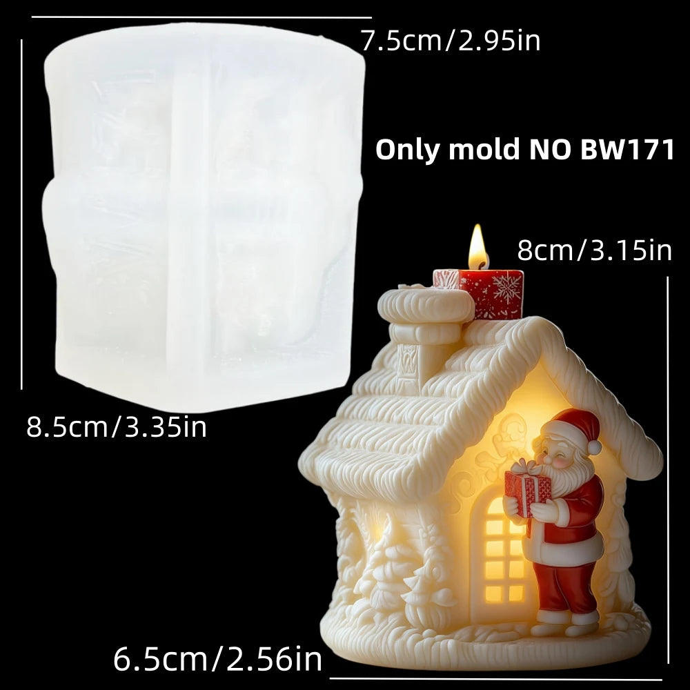 Magic House Christmas Santa Scented Candle Silicone Mold Magic House Forest  Christmas