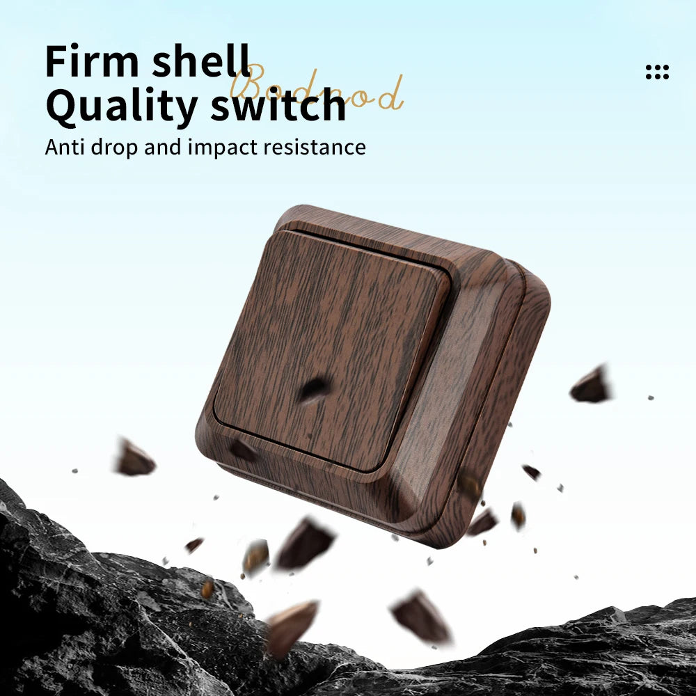 WESA Wood Wall Surface Button Light Switch EU