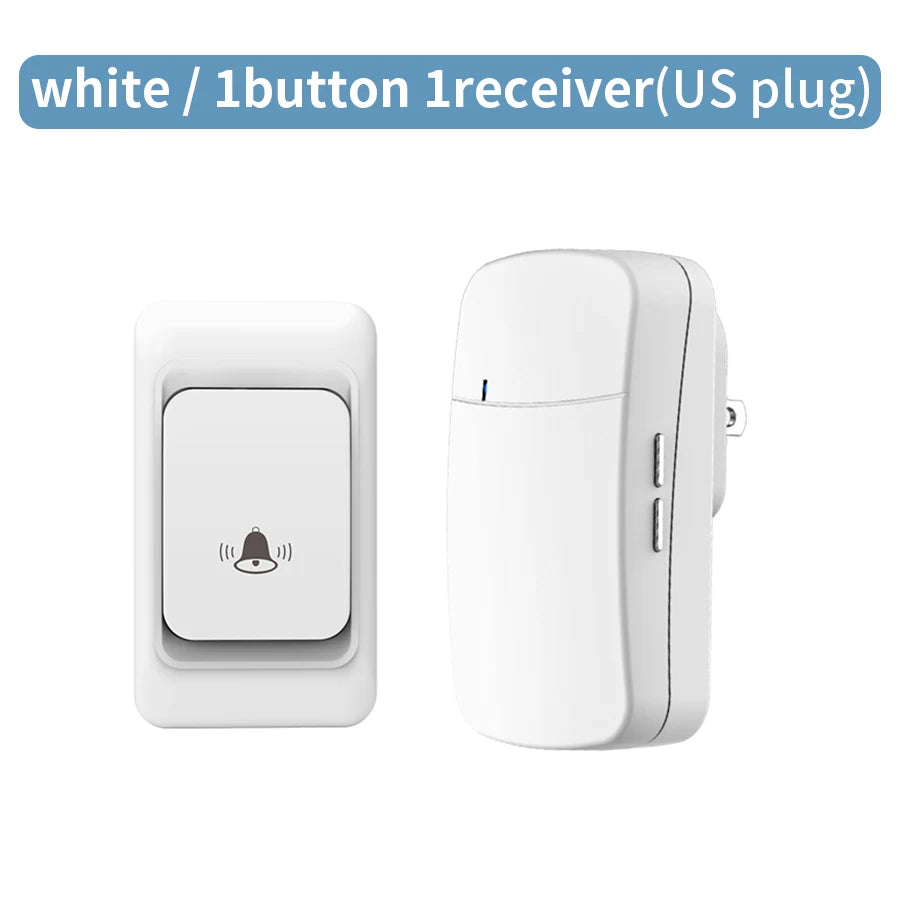Outdoor Wireless Doorbell US/EU Plug 38 Ringtones Melodies Waterproof 150m Range House