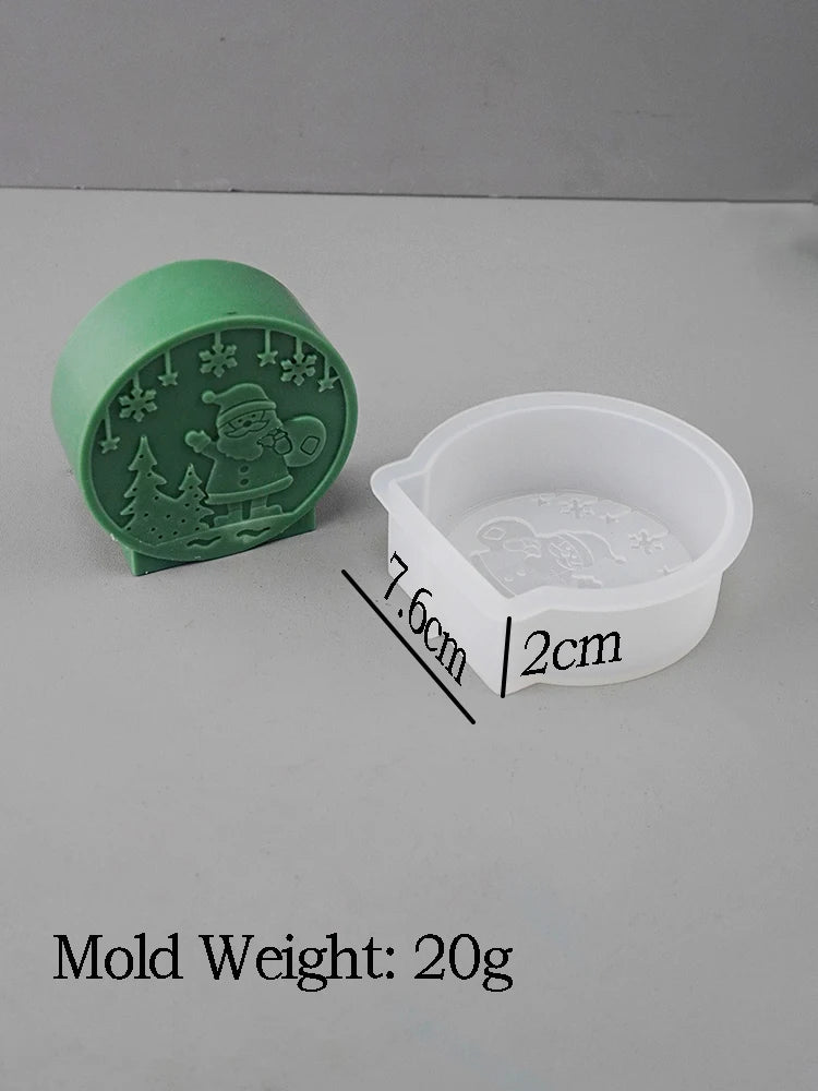 DIY Christmas Crystal Ball Silicone Mold Embossed Christmas Tree Snowman Elk Pattern Scented Candle Mold Party Decor Craft Gift