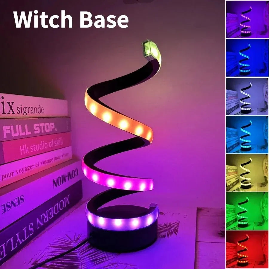 Creative Spiral LED Night Light Dimmable 3 Colors Table Night Lamp (USB)