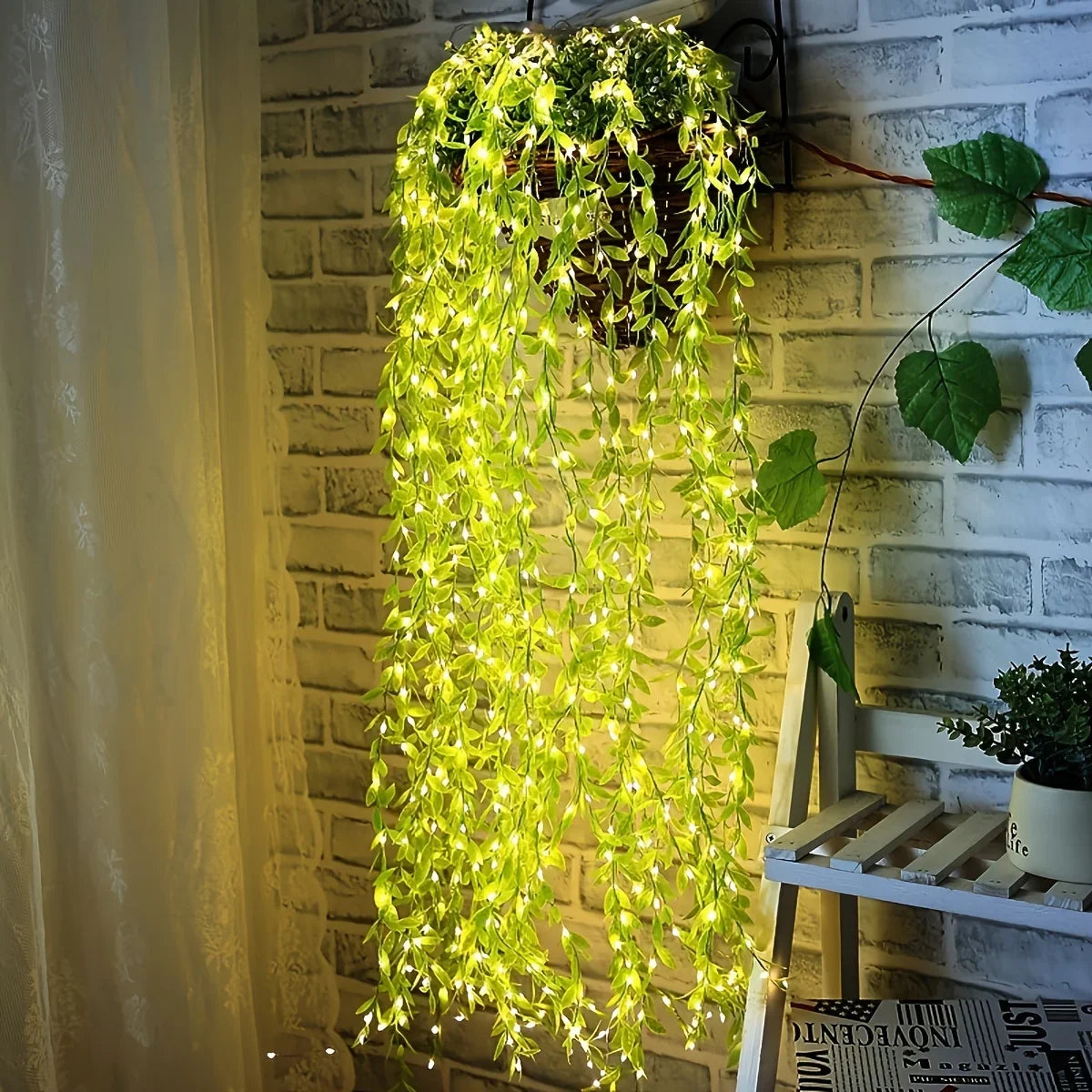 2 M 20 Light Always on Battery Box Willow Curtain Lamp Decorative Light String
