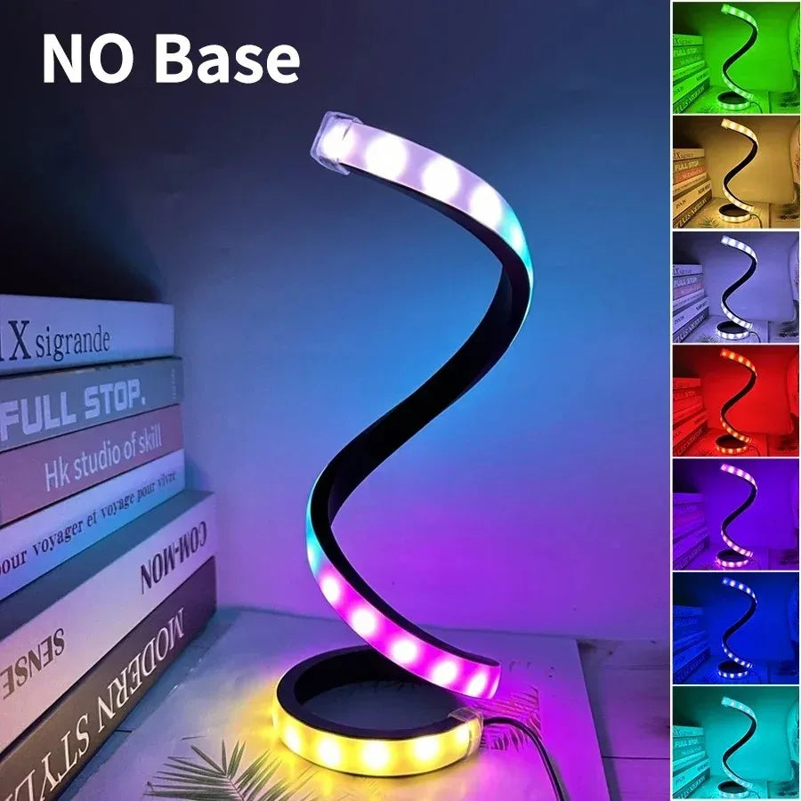 Creative Spiral LED Night Light Dimmable 3 Colors Table Night Lamp (USB)