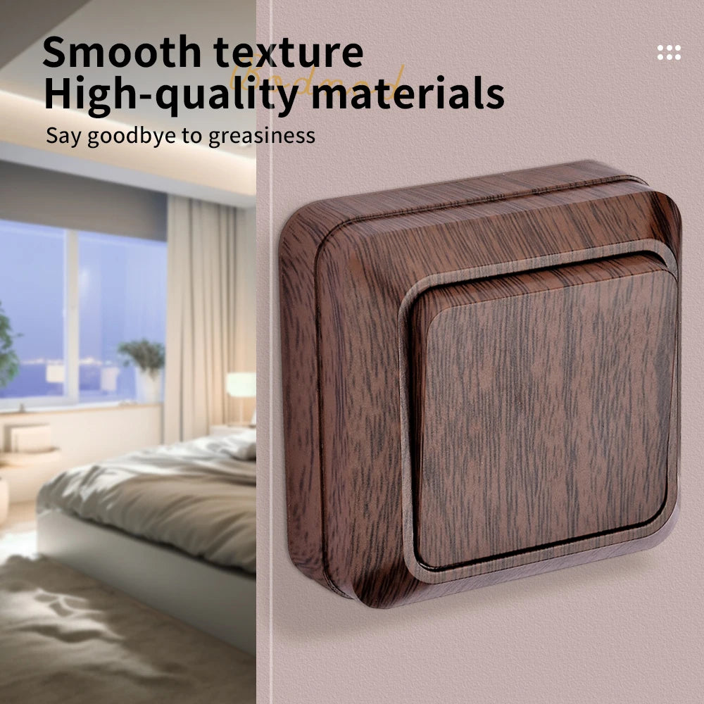 WESA Wood Wall Surface Button Light Switch EU