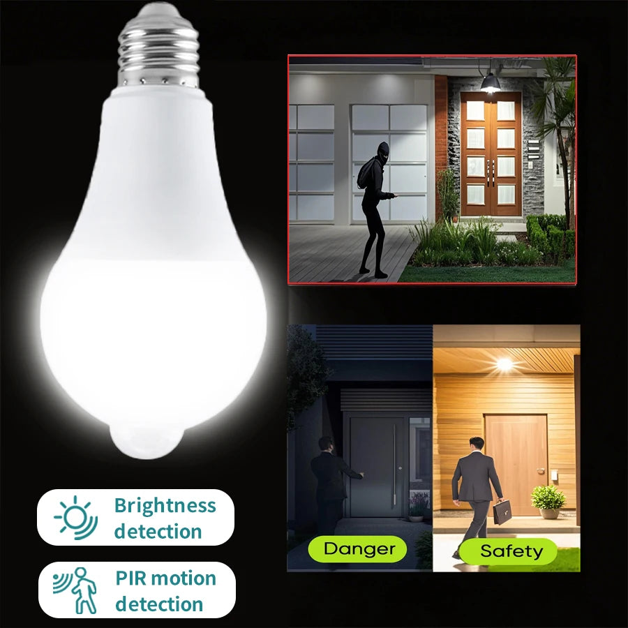 Motion Sensor LED Light Bulb E27 B22 PIR