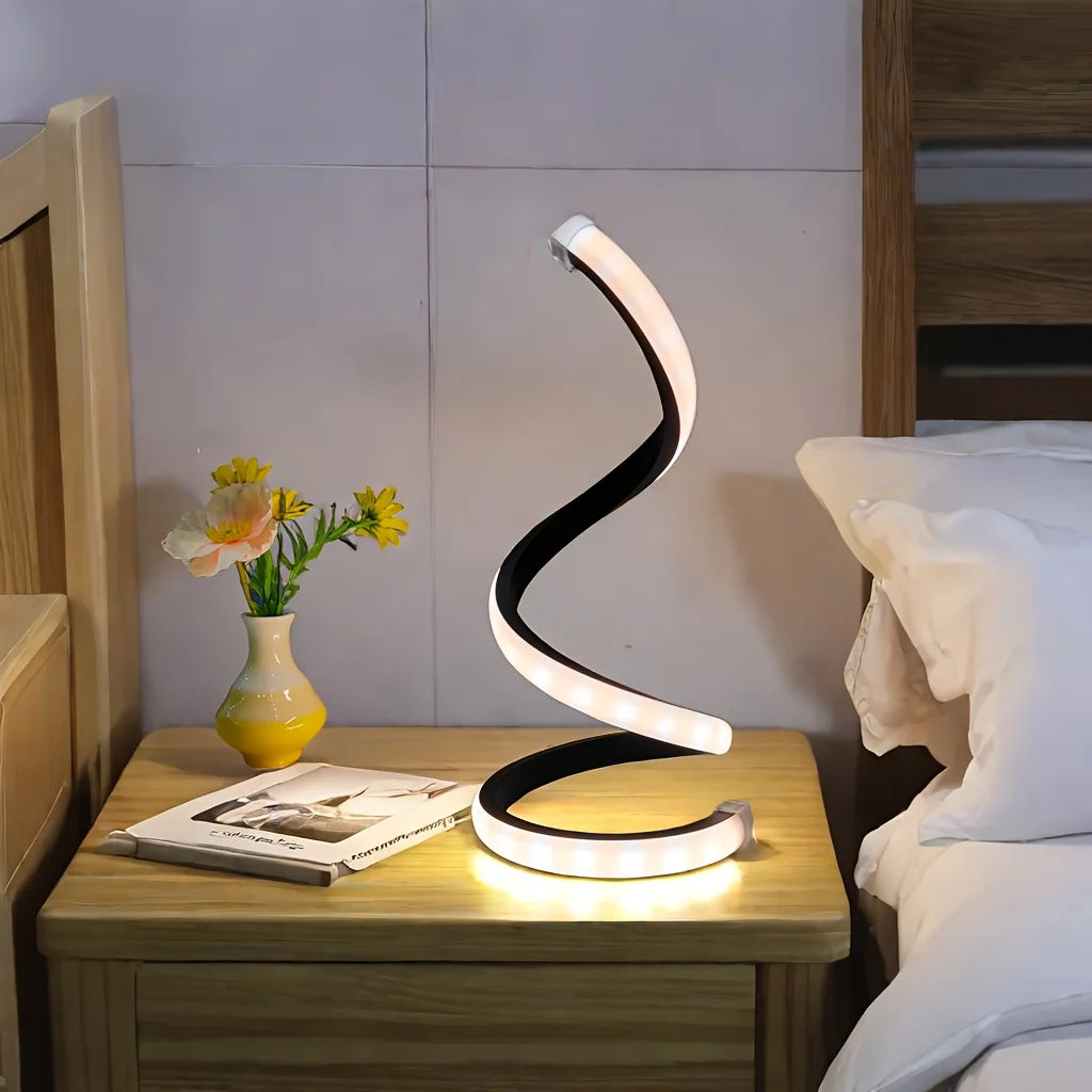 Creative Spiral LED Night Light Dimmable 3 Colors Table Night Lamp (USB)