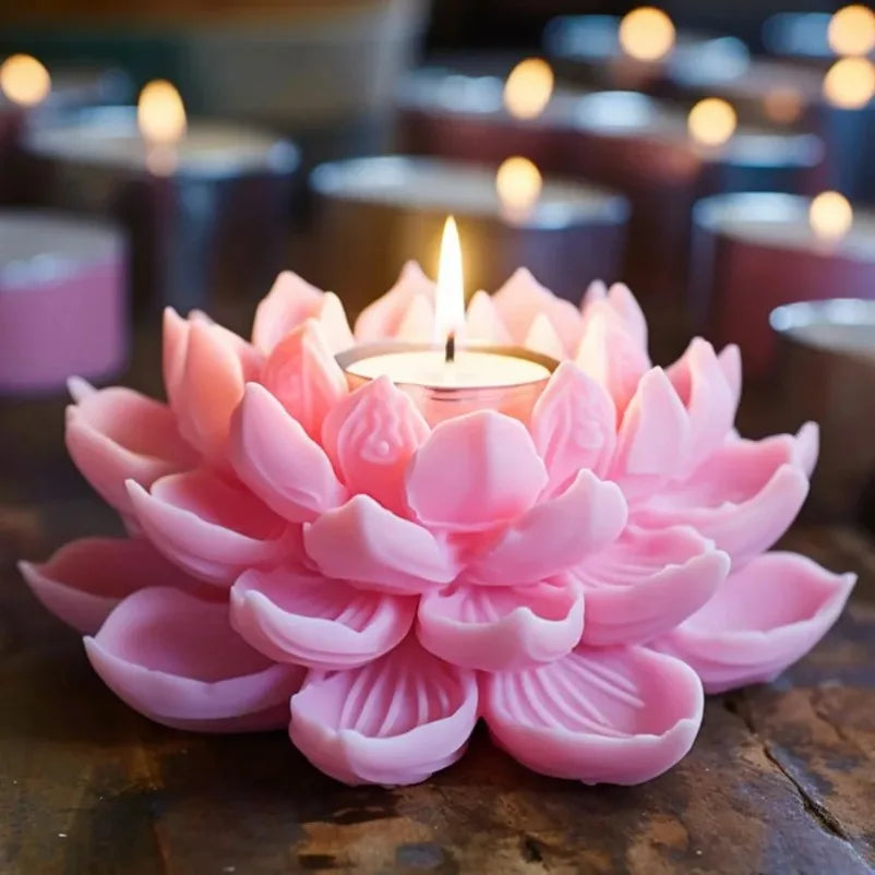 3D Lotus Silicone Candle Molds DIY Rose Flower Soap Plaster Resin Casting Mold Handmade Chocolate Fudge Cake Baking Tools