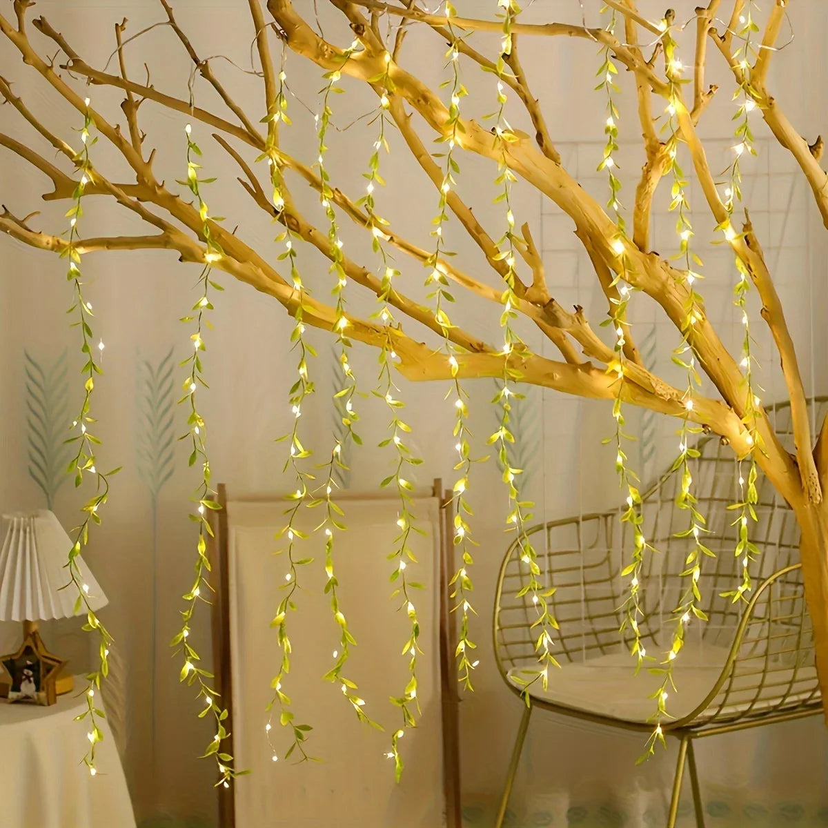 2 M 20 Light Always on Battery Box Willow Curtain Lamp Decorative Light String
