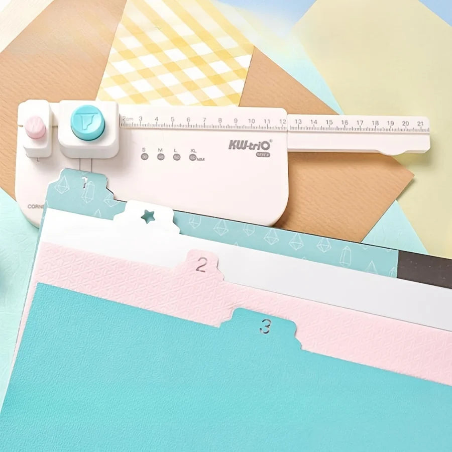 1pc Page board - Alphabetic index and fillet cutting tool for office organization