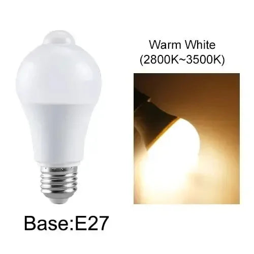 Motion Sensor LED Light Bulb E27 B22 PIR