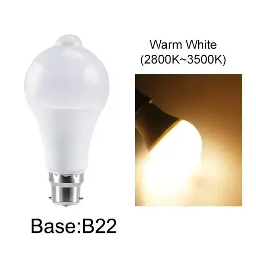 Motion Sensor LED Light Bulb E27 B22 PIR