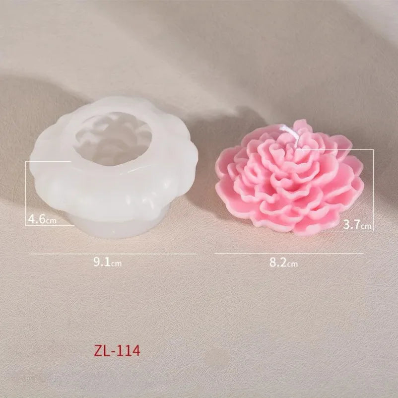3D Lotus Silicone Candle Molds DIY Rose Flower Soap Plaster Resin Casting Mold Handmade Chocolate Fudge Cake Baking Tools