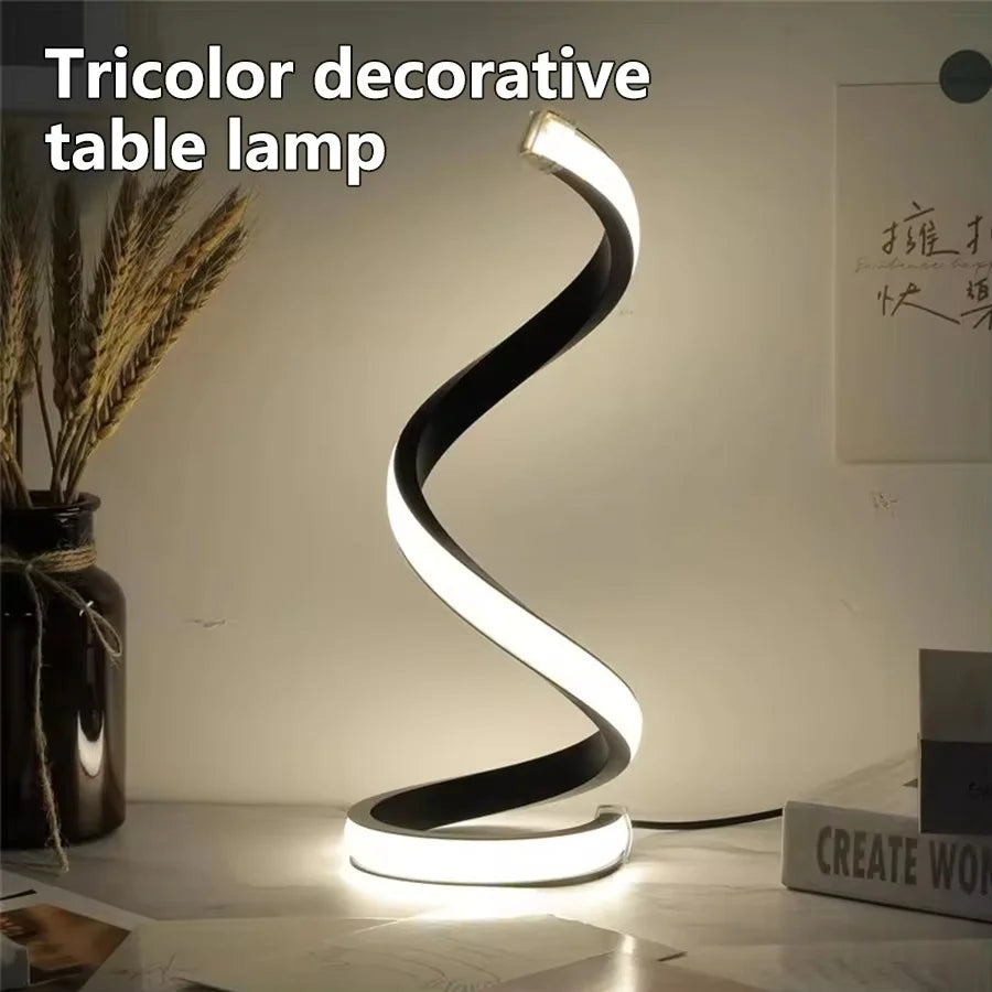 Creative Spiral LED Night Light Dimmable 3 Colors Table Night Lamp (USB)