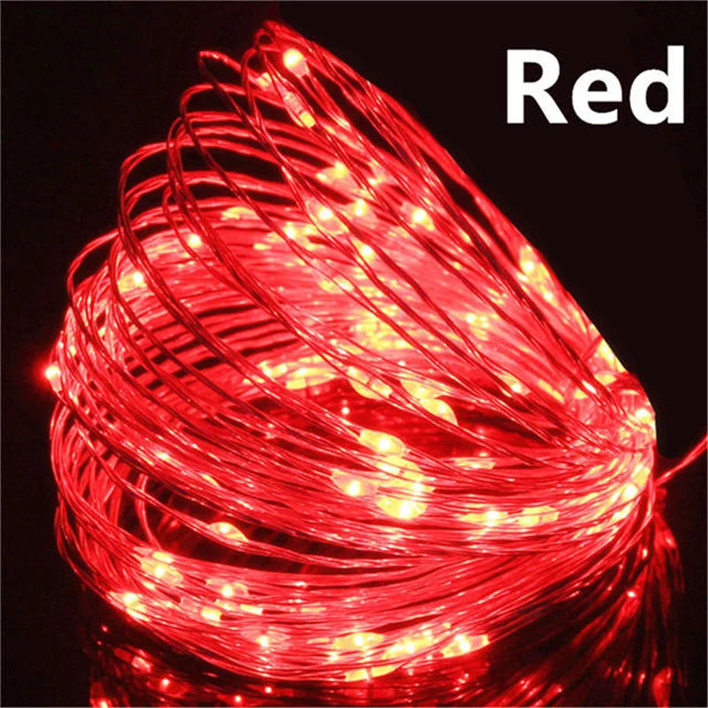 USB Led Fairy Lights Copper Wire String 20M 200LED Holiday Outdoor Lamp