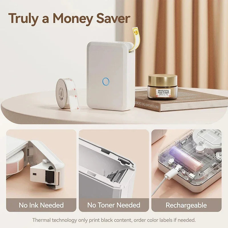 Niimbot D110 Portable Mini Printer Thermal Adhesive Sticker Label Printer Inkless Pocket Label Maker UV Printer For Mobile Label