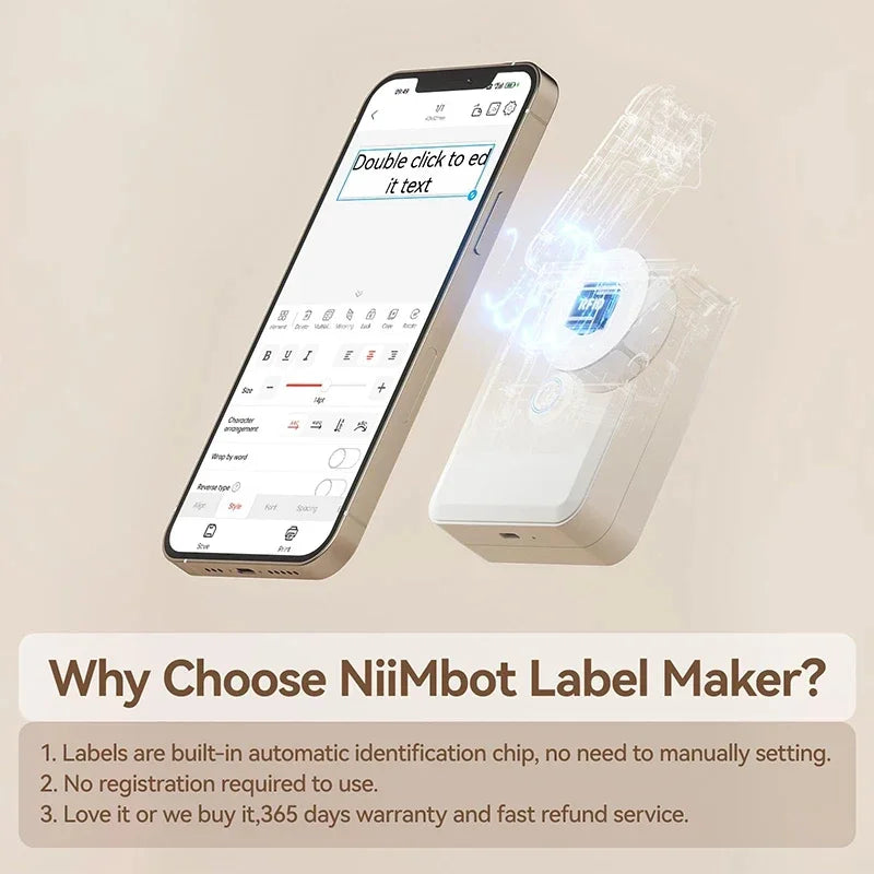 Niimbot D110 Portable Mini Printer Thermal Adhesive Sticker Label Printer Inkless Pocket Label Maker UV Printer For Mobile Label