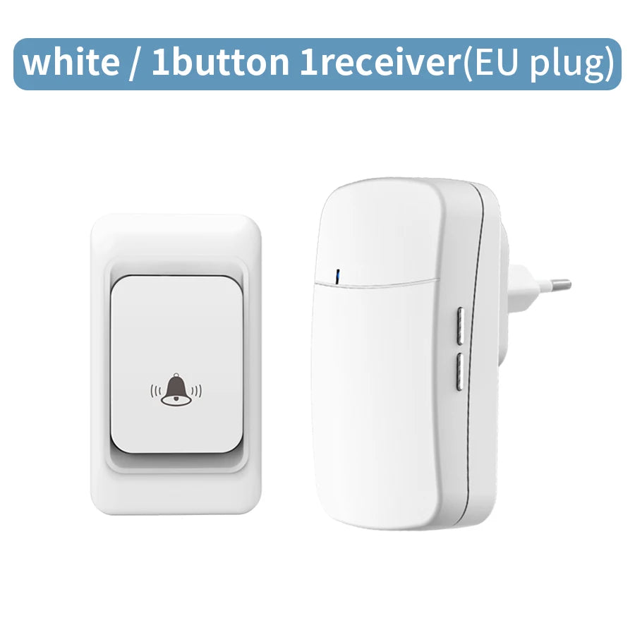 Outdoor Wireless Doorbell US/EU Plug 38 Ringtones Melodies Waterproof 150m Range House