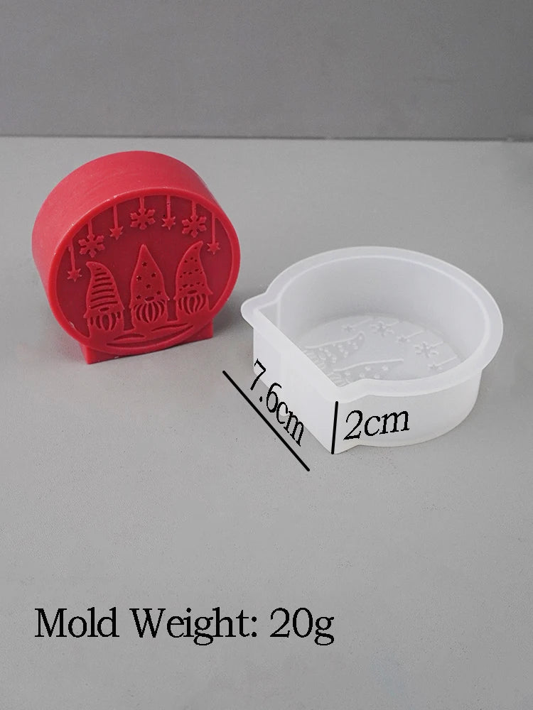 DIY Christmas Crystal Ball Silicone Mold Embossed Christmas Tree Snowman Elk Pattern Scented Candle Mold Party Decor Craft Gift
