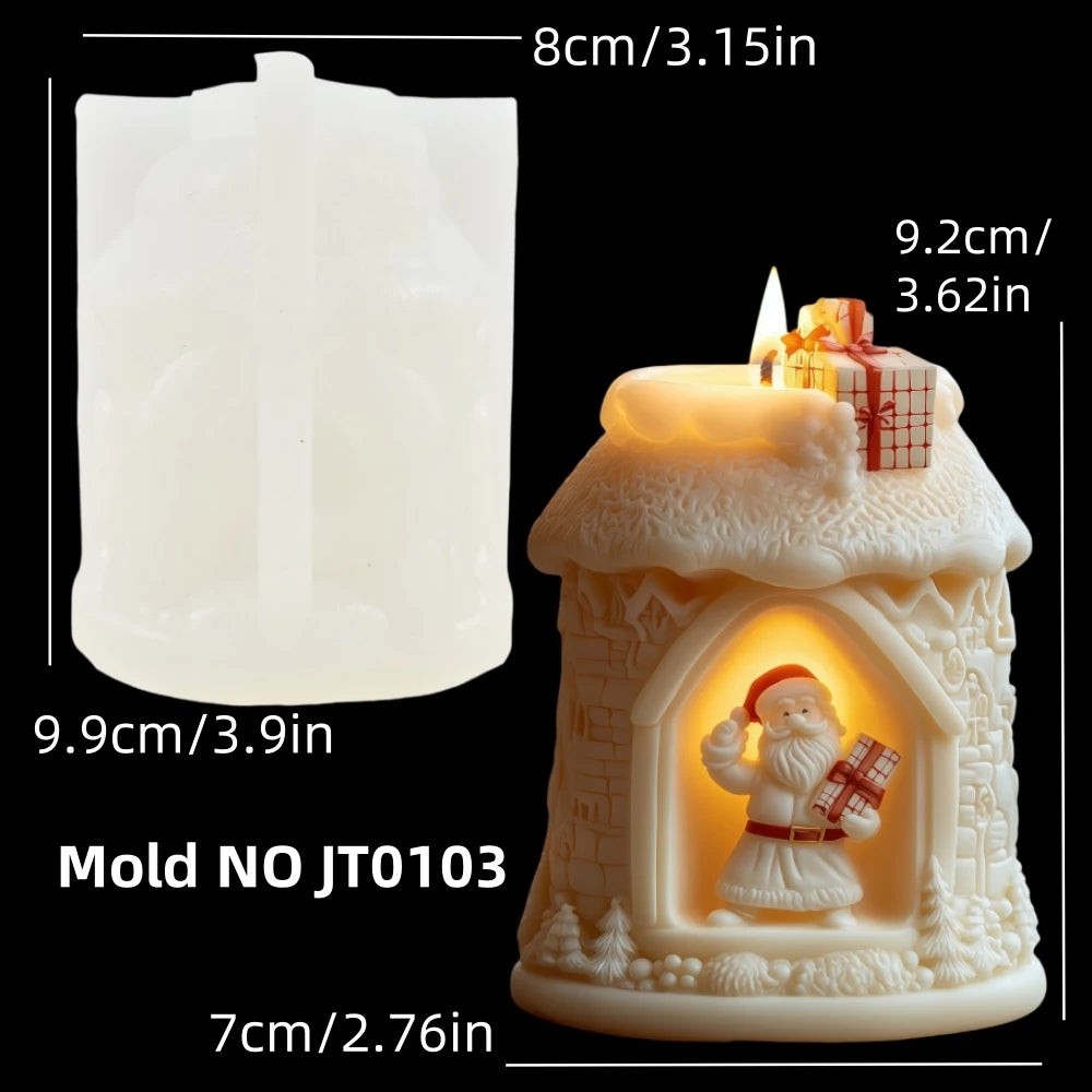 Magic House Christmas Santa Scented Candle Silicone Mold Magic House Forest  Christmas