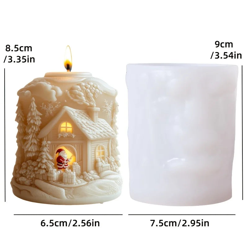 Magic House Christmas Santa Scented Candle Silicone Mold Magic House Forest  Christmas