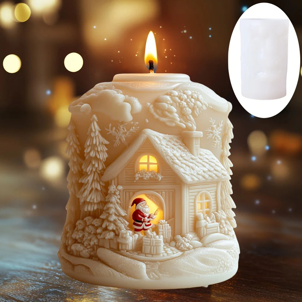 Magic House Christmas Santa Scented Candle Silicone Mold Magic House Forest  Christmas