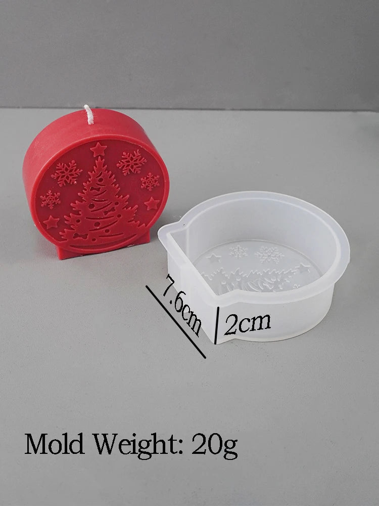 DIY Christmas Crystal Ball Silicone Mold Embossed Christmas Tree Snowman Elk Pattern Scented Candle Mold Party Decor Craft Gift